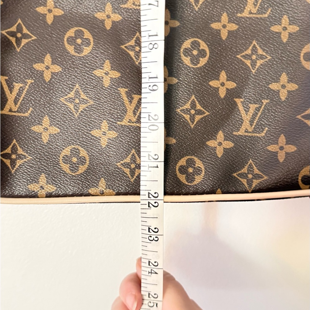 Source Unknown Brown and Cream Monogram Shoulder … - image 6